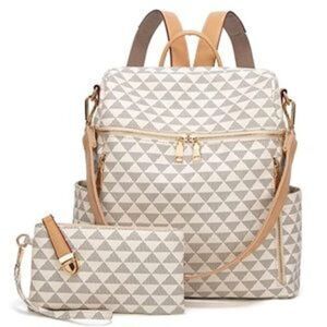 New Leather Anti -Theft Backpack & Purse Set